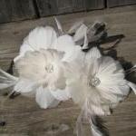 Evangeline Feather Flower Bridal Fascinator