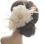Evangeline Feather Flower Bridal Fascinator